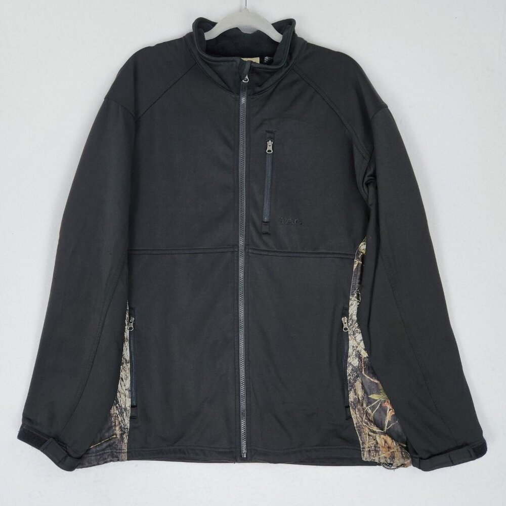 Tag Safari Jacket Mens Extra Large Black Camo Full Zip Outdoor Hunting Casual
